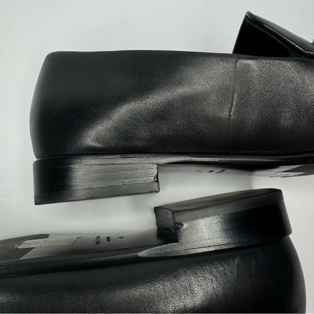 RAG & BONE Aslen Black Leather Loafer With Silver Chain Detail Square Toe Sz 40 - Picture 8 of 16